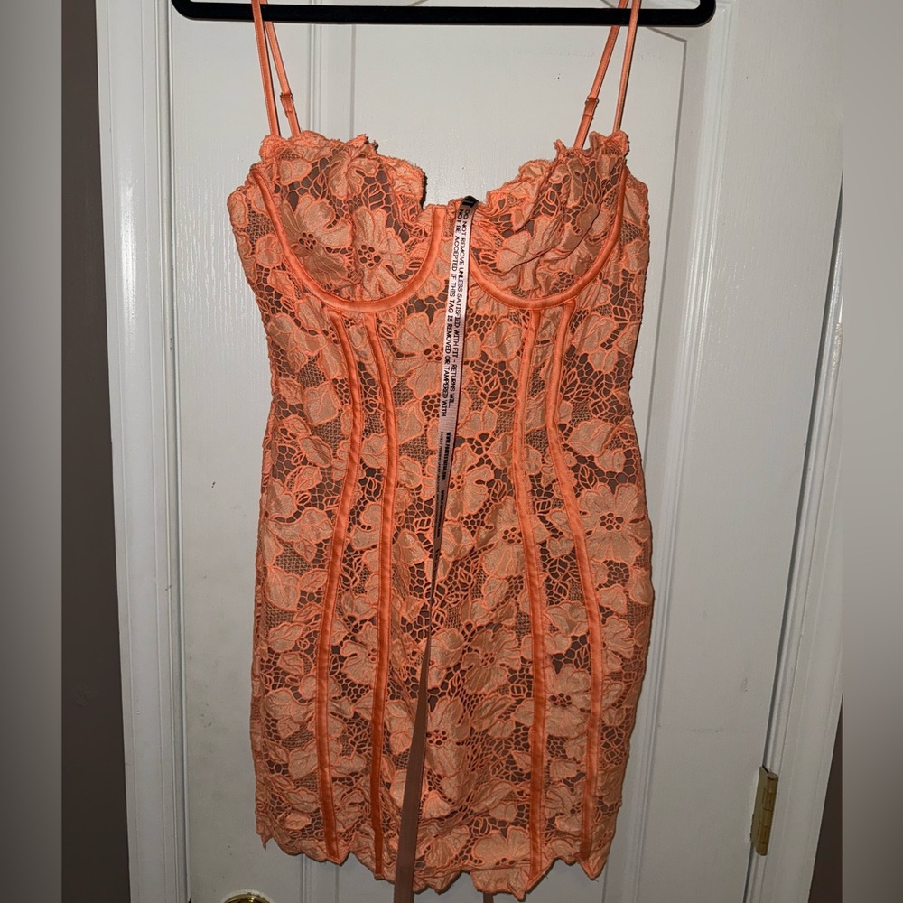 House of CB Sorbet Embroidered Floral Lace Mini Dress - Picture 2 of 6